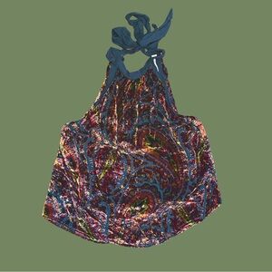 SOLD | Free People Velvet Paisley Print Halter Top